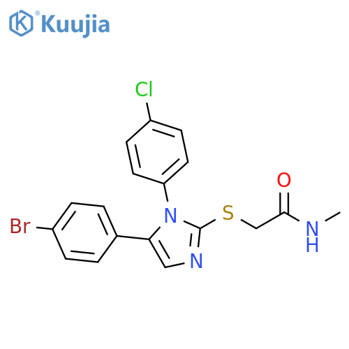 2-{[5-(4-bromophenyl)-1-(4-chlorophenyl)-1H-imidazol-2-yl]sulfanyl}-N-methylacetamide structure