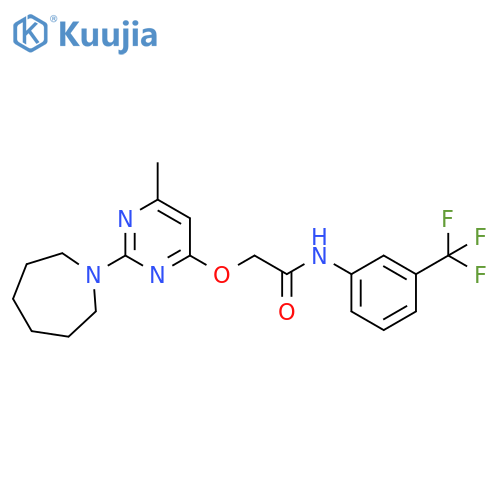 2-{[2-(azepan-1-yl)-6-methylpyrimidin-4-yl]oxy}-N-[3-(trifluoromethyl)phenyl]acetamide structure