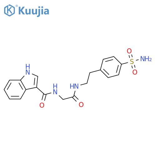 2-[(1H-indol-3-yl)formamido]-N-[2-(4-sulfamoylphenyl)ethyl]acetamide structure