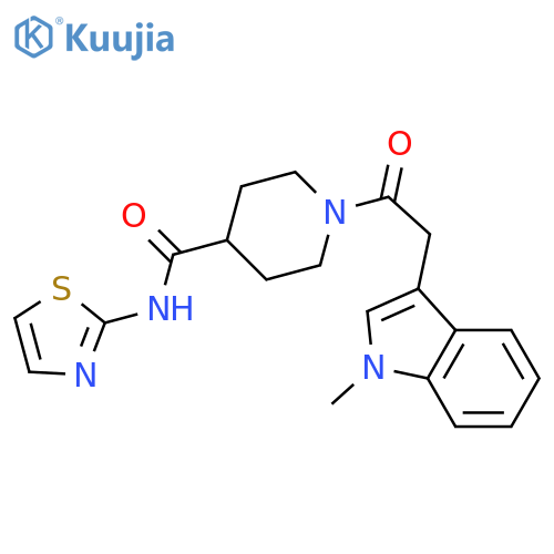 1-[2-(1-methyl-1H-indol-3-yl)acetyl]-N-(1,3-thiazol-2-yl)piperidine-4-carboxamide structure