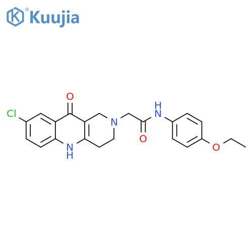 2-{8-chloro-10-oxo-1H,2H,3H,4H,5H,10H-benzo[b]1,6-naphthyridin-2-yl}-N-(4-ethoxyphenyl)acetamide structure