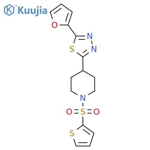 4-5-(furan-2-yl)-1,3,4-thiadiazol-2-yl-1-(thiophene-2-sulfonyl)piperidine structure