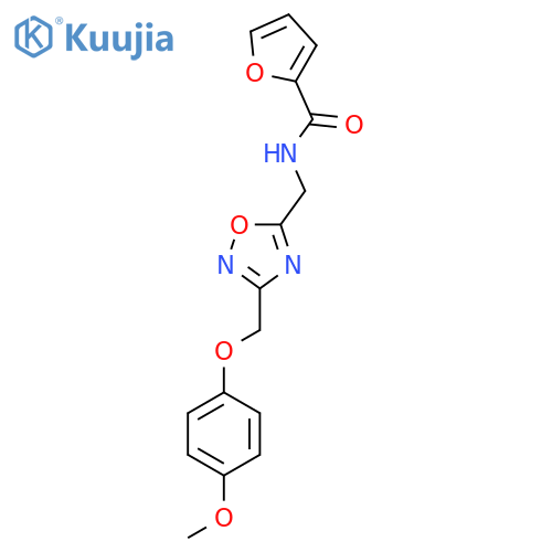 N-({3-(4-methoxyphenoxy)methyl-1,2,4-oxadiazol-5-yl}methyl)furan-2-carboxamide structure