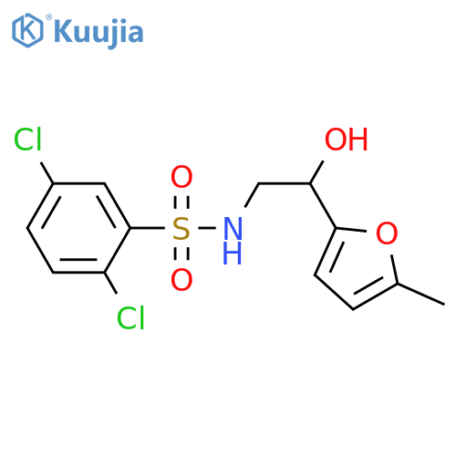 2,5-dichloro-N-2-hydroxy-2-(5-methylfuran-2-yl)ethylbenzene-1-sulfonamide structure