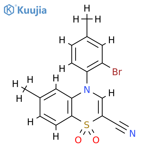 4-(2-bromo-4-methylphenyl)-6-methyl-1,1-dioxo-4H-1lambda6,4-benzothiazine-2-carbonitrile structure