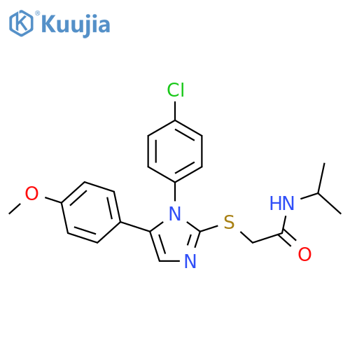 2-{[1-(4-chlorophenyl)-5-(4-methoxyphenyl)-1H-imidazol-2-yl]sulfanyl}-N-(propan-2-yl)acetamide structure