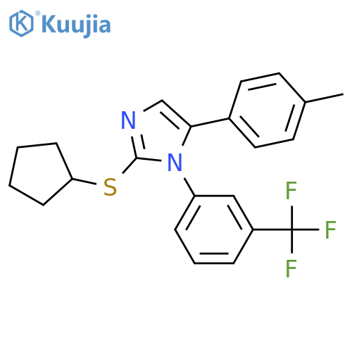 2-(cyclopentylsulfanyl)-5-(4-methylphenyl)-1-[3-(trifluoromethyl)phenyl]-1H-imidazole structure