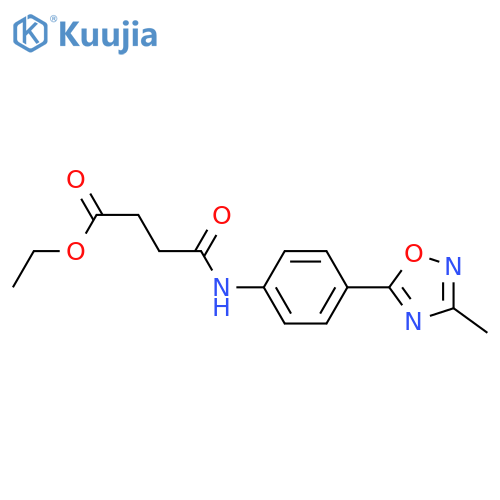 ethyl 3-{4-(3-methyl-1,2,4-oxadiazol-5-yl)phenylcarbamoyl}propanoate structure