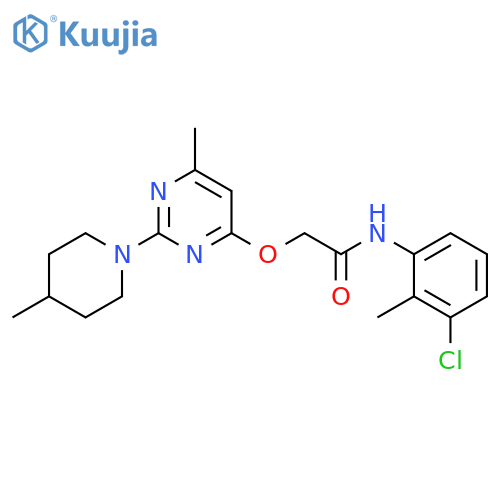 N-(3-chloro-2-methylphenyl)-2-{[6-methyl-2-(4-methylpiperidin-1-yl)pyrimidin-4-yl]oxy}acetamide structure