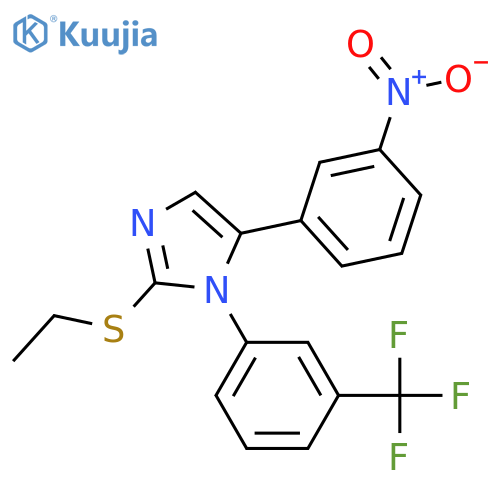 2-(ethylsulfanyl)-5-(3-nitrophenyl)-1-[3-(trifluoromethyl)phenyl]-1H-imidazole structure