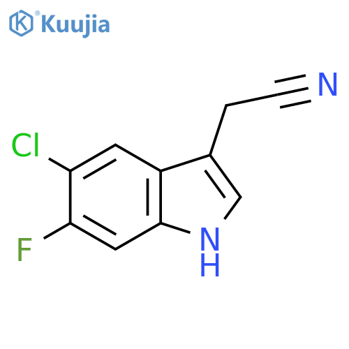 2-(5-Chloro-6-fluoro-1h-indol-3-yl)acetonitrile structure