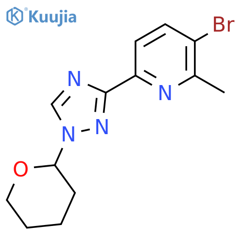 3-Bromo-2-methyl-6-(1-(tetrahydro-2H-pyran-2-yl)-1H-1,2,4-triazol-3-yl)pyridine structure