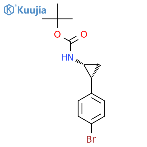 Tert-butyl N-[(1R,2R)-2-(4-bromophenyl)cyclopropyl]carbamate structure