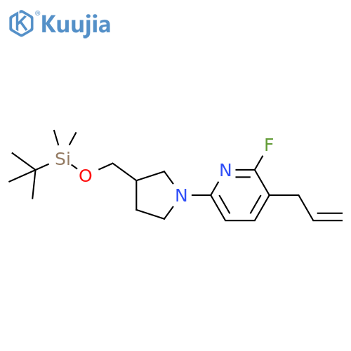 3-Allyl-6-(3-((tert-butyldimethylsilyloxy)methyl)-pyrrolidin-1-yl)-2-fluoropyridine structure