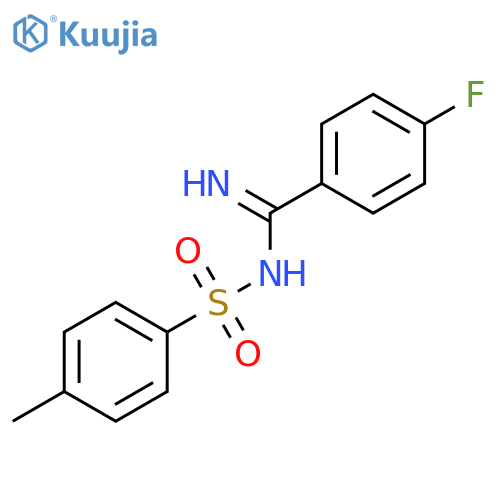 4-fluoro-N'-(4-methylbenzenesulfonyl)benzene-1-carboximidamide structure