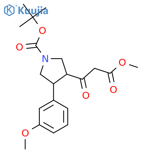 Tert-butyl 3-(3-methoxy-3-oxopropanoyl)-4-(3-methoxyphenyl)pyrrolidine-1-carboxylate structure