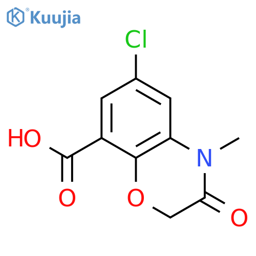 6-chloro-4-methyl-3-oxo-3,4-dihydro-2H-1,4-benzoxazine-8-carboxylic acid structure