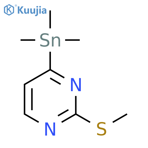 Pyrimidine, 2-(methylthio)-4-(trimethylstannyl)- structure