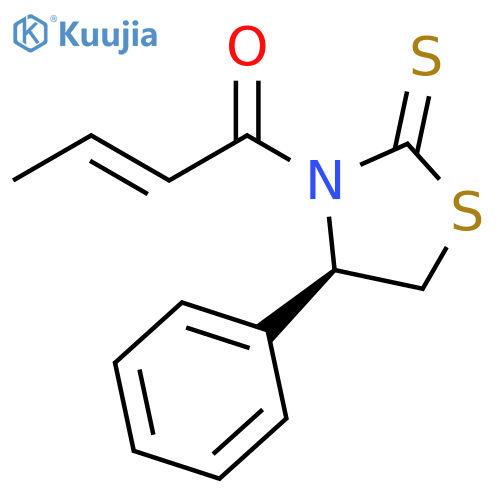 2-Buten-1-one, 1-[(4R)-4-phenyl-2-thioxo-3-thiazolidinyl]-, (2E)- structure