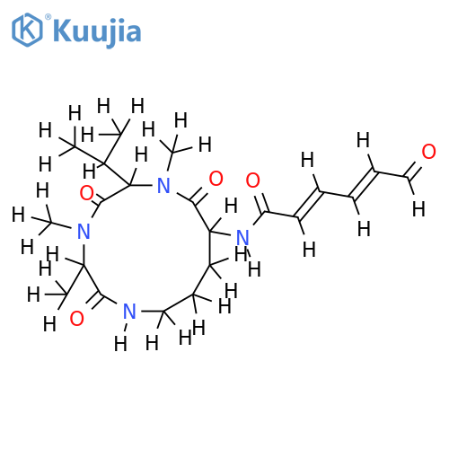 (2E,4E)-cyclo-[(NMe-L-Ala)-(NMe-L-Val)-(Nalpha-6-oxohexa-2,4-dienoyl-L-Orn)] structure