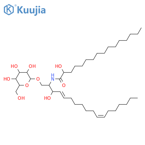 2-Amino-4,11-octadecadiene-1,3-diol; (2S,3R,4E,11Z)-form, N-(2R-Hydroxyhexadecanoyl), 1-O-β-D-glucopyranoside structure