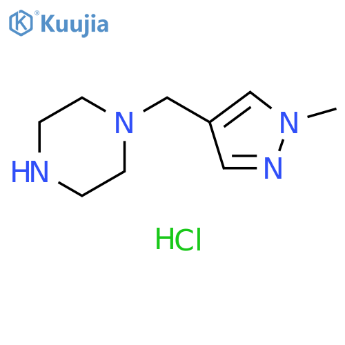 1-(1-Methyl-1H-pyrazol-4-ylmethyl)-piperazine hydrochloride structure