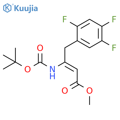 2-Butenoic acid, 3-[[(1,1-dimethylethoxy)carbonyl]amino]-4-(2,4,5-trifluorophenyl)-, methyl ester, (2Z)- structure