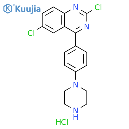 2,6-dichloro-4-(4-(piperazin-1-yl)phenyl)quinazoline HCl structure