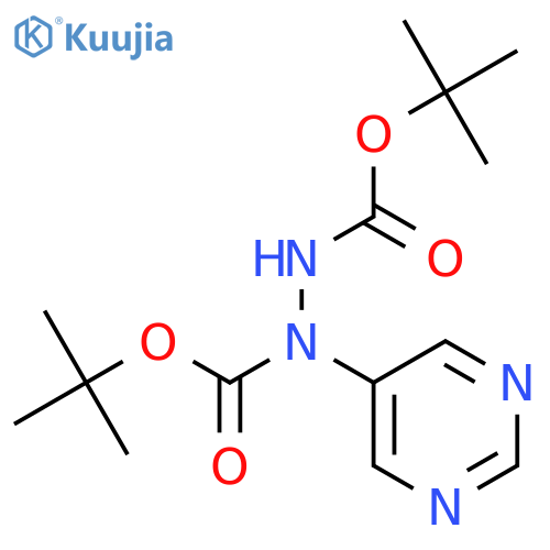 N'-[(tert-butoxy)carbonyl]-N-(pyrimidin-5-yl)(tert-butoxy)carbohydrazide structure