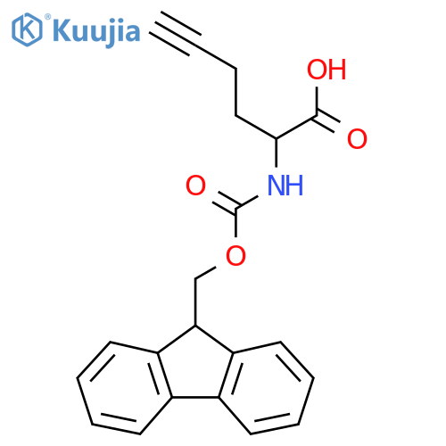 2-({[(9H-Fluoren-9-yl)methoxy]carbonyl}amino)hex-5-ynoic acid structure