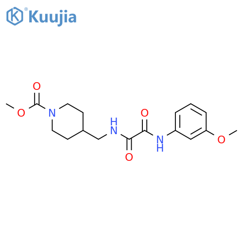 methyl 4-({(3-methoxyphenyl)carbamoylformamido}methyl)piperidine-1-carboxylate structure