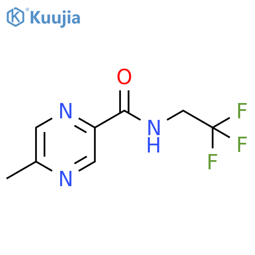 5-methyl-N-(2,2,2-trifluoroethyl)pyrazine-2-carboxamide structure
