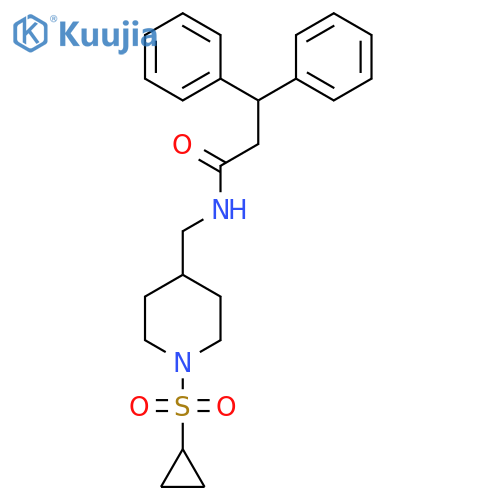 N-{1-(cyclopropanesulfonyl)piperidin-4-ylmethyl}-3,3-diphenylpropanamide structure