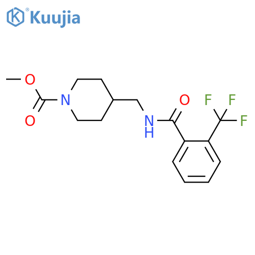 methyl 4-({2-(trifluoromethyl)phenylformamido}methyl)piperidine-1-carboxylate structure