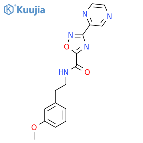 N-2-(3-methoxyphenyl)ethyl-3-(pyrazin-2-yl)-1,2,4-oxadiazole-5-carboxamide structure