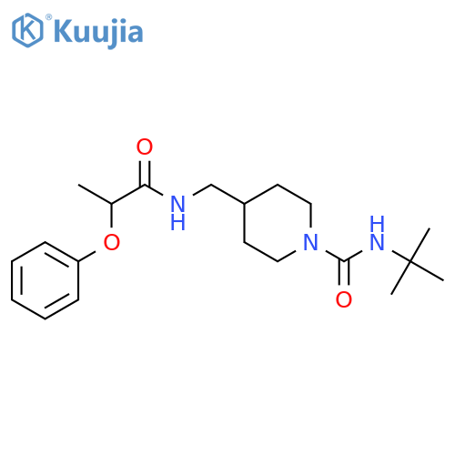N-tert-butyl-4-(2-phenoxypropanamido)methylpiperidine-1-carboxamide structure