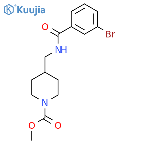 methyl 4-{[(3-bromophenyl)formamido]methyl}piperidine-1-carboxylate structure