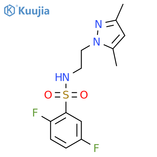 N-2-(3,5-dimethyl-1H-pyrazol-1-yl)ethyl-2,5-difluorobenzene-1-sulfonamide structure