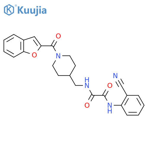 N-{1-(1-benzofuran-2-carbonyl)piperidin-4-ylmethyl}-N'-(2-cyanophenyl)ethanediamide structure