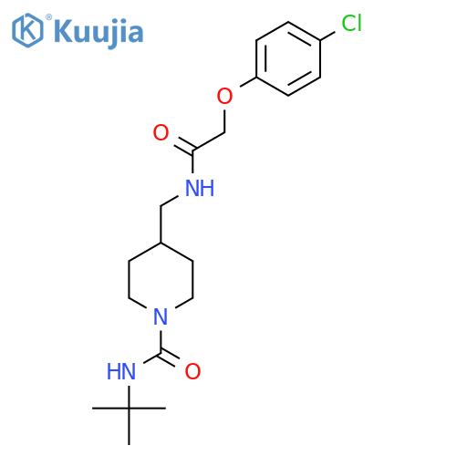 N-tert-butyl-4-{2-(4-chlorophenoxy)acetamidomethyl}piperidine-1-carboxamide structure