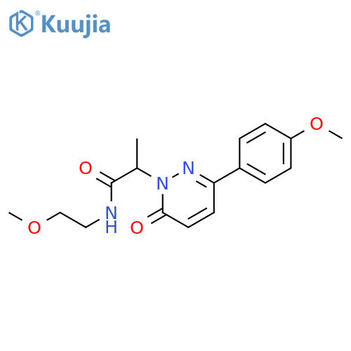 N-(2-methoxyethyl)-2-3-(4-methoxyphenyl)-6-oxo-1,6-dihydropyridazin-1-ylpropanamide structure