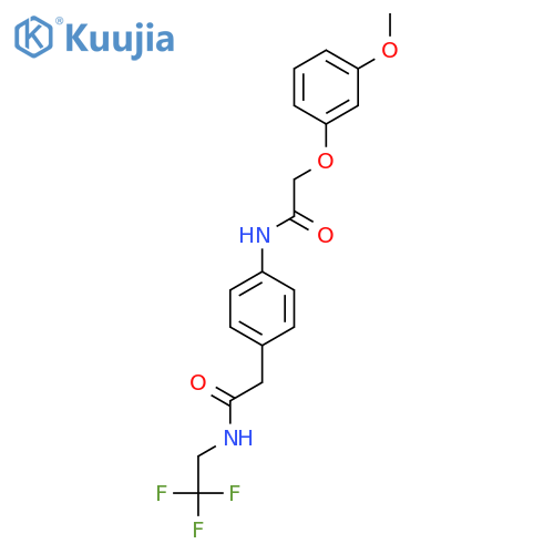 2-(3-methoxyphenoxy)-N-(4-{(2,2,2-trifluoroethyl)carbamoylmethyl}phenyl)acetamide structure