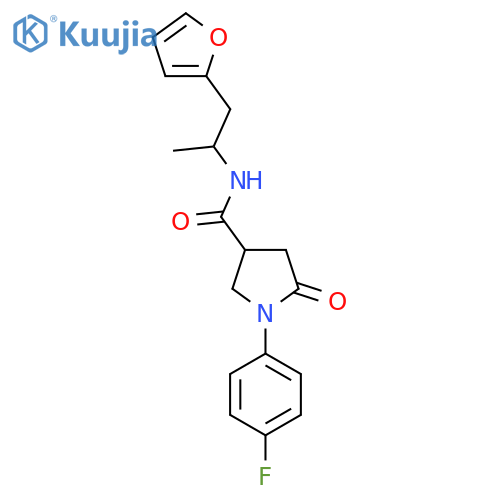 1-(4-fluorophenyl)-N-1-(furan-2-yl)propan-2-yl-5-oxopyrrolidine-3-carboxamide structure