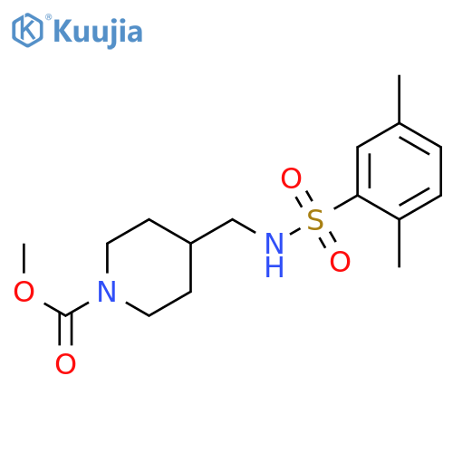 methyl 4-[(2,5-dimethylbenzenesulfonamido)methyl]piperidine-1-carboxylate structure