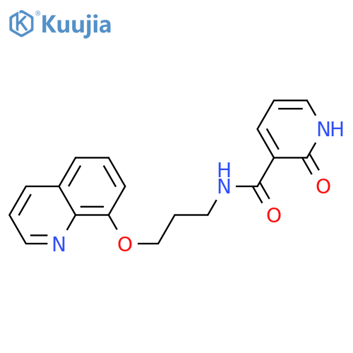 2-oxo-N-3-(quinolin-8-yloxy)propyl-1,2-dihydropyridine-3-carboxamide structure