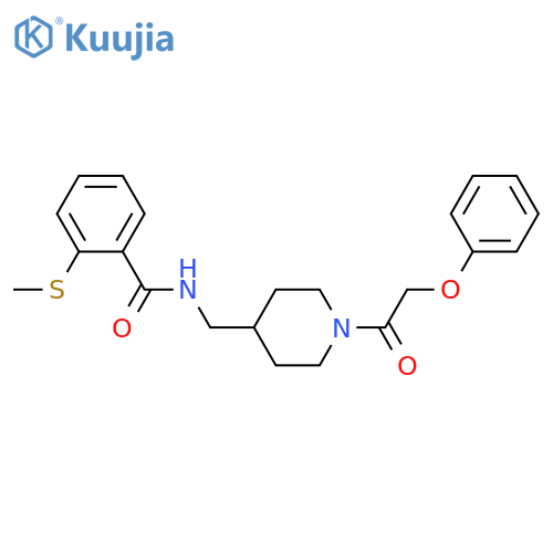 2-(methylsulfanyl)-N-{[1-(2-phenoxyacetyl)piperidin-4-yl]methyl}benzamide structure