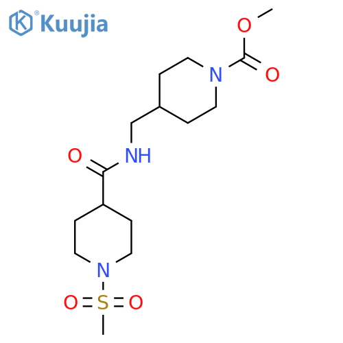 methyl 4-{(1-methanesulfonylpiperidin-4-yl)formamidomethyl}piperidine-1-carboxylate structure