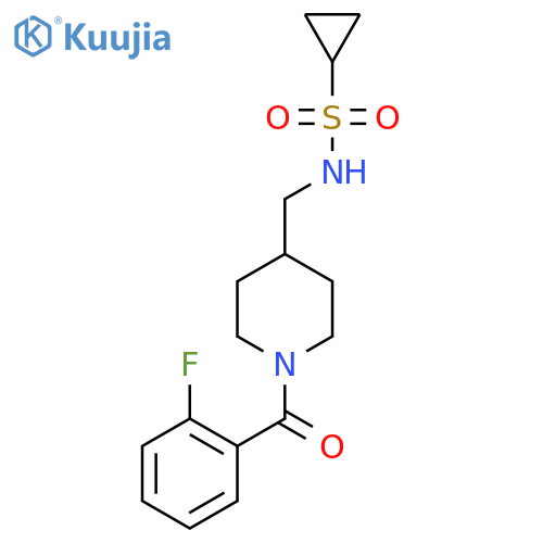 N-{1-(2-fluorobenzoyl)piperidin-4-ylmethyl}cyclopropanesulfonamide structure