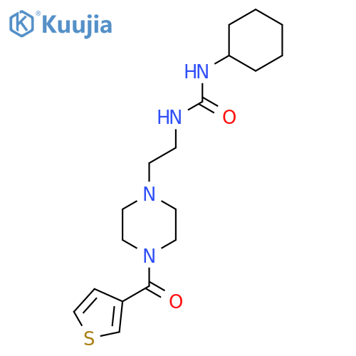 1-cyclohexyl-3-{2-[4-(thiophene-3-carbonyl)piperazin-1-yl]ethyl}urea structure