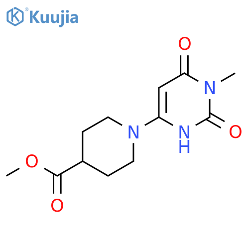 Methyl 1-(1-methyl-2,6-dioxo-1,2,3,6-tetrahydropyrimidin-4-yl)piperidine-4-carboxylate structure
